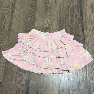 Little Sleepies Pink Daisy Tiered Ruffle Skort